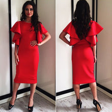 2016 new style summer party evening elegant dress casual women dress short butterfly sleeve robe bureau droite#587 SM6