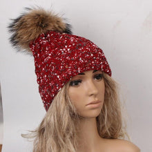 5 Hot Sales Faux Fur Knitted Hats Women  Warm Skullies & Beanies Hats For Women Hat Fashion Female Caps bonnet femme SM6