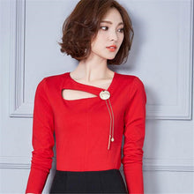 Autumn New Fashion Full Sleeve T-shirts Plus Size Female Chain t shirts Top O-neck Women Top 72201 SM6