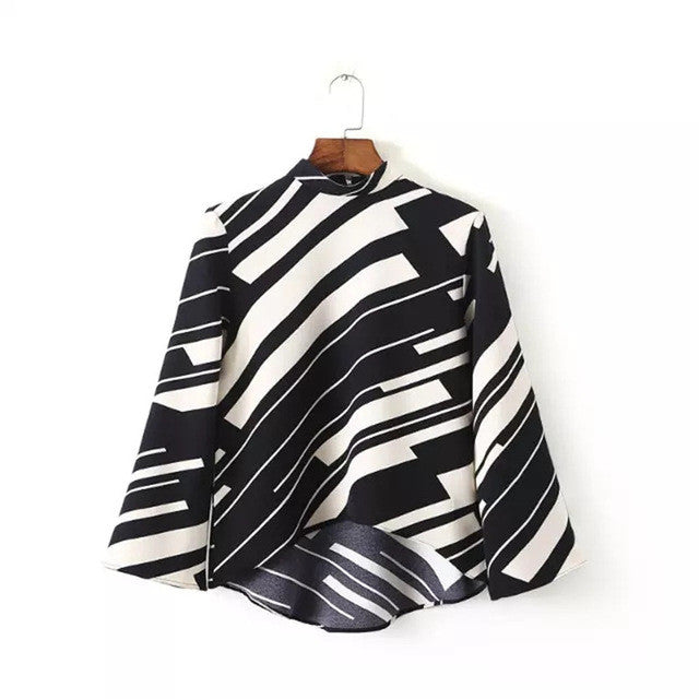 Autumn New Shirt Fashion Full Sleeve Casual Plus Size Female Women Blouse Stand Plus Size Patchwork Zip-up Tops 72089 SM6