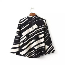 Autumn New Shirt Fashion Full Sleeve Casual Plus Size Female Women Blouse Stand Plus Size Patchwork Zip-up Tops 72089 SM6