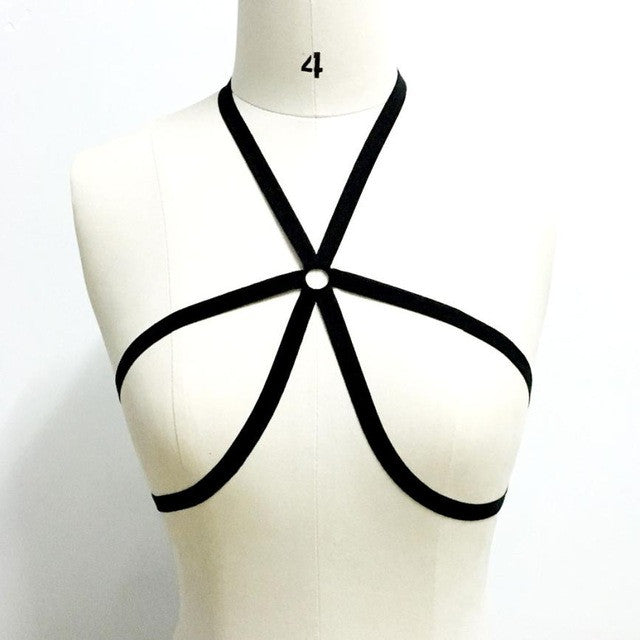 Black Sexy Goth Erotic Lingerie Bra sexy Underbust Bandage Belt Women Party Wear Body Femme #23 SM6