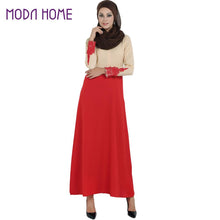 Fall Women Spliced Muslim Dress Long Sleeve Embroidered Flower Islamic Abaya Dubai Caftan Dress Maxi Robe Vestidos SM6