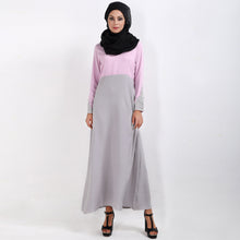 Fall Women Spliced Muslim Dress Long Sleeve Embroidered Flower Islamic Abaya Dubai Caftan Dress Maxi Robe Vestidos SM6