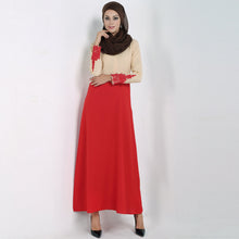 Fall Women Spliced Muslim Dress Long Sleeve Embroidered Flower Islamic Abaya Dubai Caftan Dress Maxi Robe Vestidos SM6