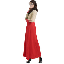 Fall Women Spliced Muslim Dress Long Sleeve Embroidered Flower Islamic Abaya Dubai Caftan Dress Maxi Robe Vestidos SM6