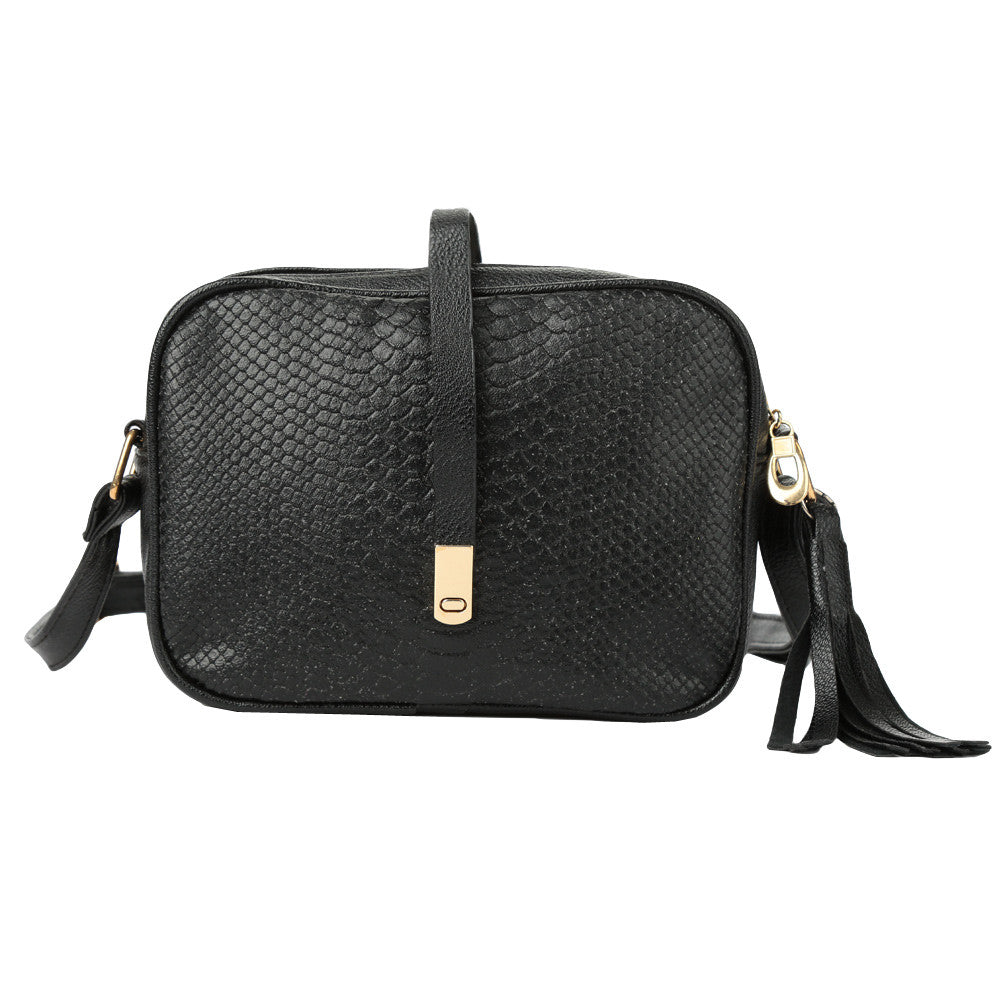 Women Mini Crossbody Bags Soft PU Solid Fringed Tassels Casual Small Shoulder BlackKhaki Vintage Messenger Bag SM6