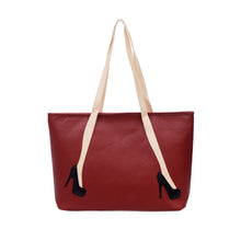 Women PU Leather Handbag High Heels Pattern Zipper Large Capacity Shoulder Tote Bag Designer Black Bolsa Feminina SM6