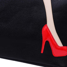 Women PU Leather Handbag High Heels Pattern Zipper Large Capacity Shoulder Tote Bag Designer Black Bolsa Feminina SM6