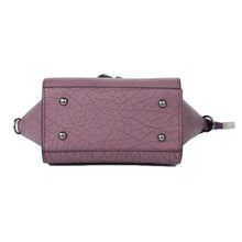 Women Shoulder Bag PU Leather Magnetic Press Stud Handbag Flap Zip Grab Handle Top Crossbody Bag PurpleDark Grey SM6