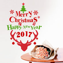 2017 Merry Christmas Happy New Year Deer Wall Sticker Decals Snowflake Christmas store window glass Poster Mural Wall Art SM6