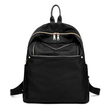 Women Nylon Backpack Leather Zipper Mochila Feminina Casual Waterproof Schoolbag Travel Bag BlackDark BlueDark Purple SM6