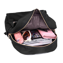 Women Nylon Backpack Leather Zipper Mochila Feminina Casual Waterproof Schoolbag Travel Bag BlackDark BlueDark Purple SM6
