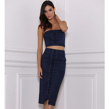 Runway Women Faux Suede Crop Top Skirt Set 2 Piece Top High Waist Midi Skirt Vintage Pocket Preppy Lace Up Bodycon Suit Set SM6