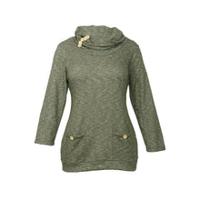 And Hoodie Women Turtleneck Hoodies Sweatshirts Long Sleeves Pockets Buttons Solid Color Pullover Top SM6