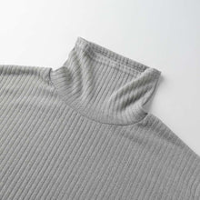 Women Basic Turtle Neck Knitwear Striped Split Flare Sleeve Maglioni Donna Inverno Loose Casual Pullover Sweater Jumper Top SM6