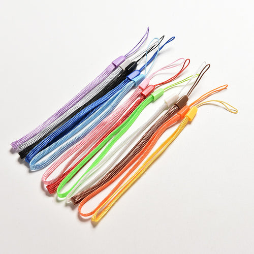 20Pcs R om Color Nylon wrist h  cell phone mobile chain straps keychain Charm Cords DIY Hang Rope Lanyard neck SM6