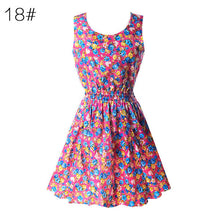 21 Colors New Sexy Women's Tank Chiffon Beach Dress Sleeveless Floral Mini Dresses M-XXLSM6
