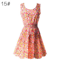 21 Colors New Sexy Women's Tank Chiffon Beach Dress Sleeveless Floral Mini Dresses M-XXLSM6