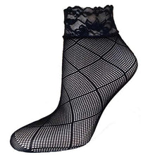 21Colors Fashion Transparent Fishnet Socks Women Lace Nylon Hollow Out Ankle Length Short Socks Ladies Calcetines De Mujer #03 SM6