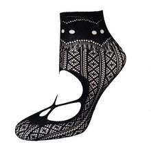 21Colors Fashion Transparent Fishnet Socks Women Lace Nylon Hollow Out Ankle Length Short Socks Ladies Calcetines De Mujer #03 SM6