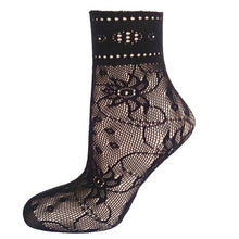 21Colors Fashion Transparent Fishnet Socks Women Lace Nylon Hollow Out Ankle Length Short Socks Ladies Calcetines De Mujer #03 SM6
