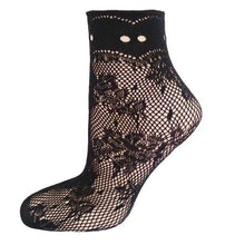 21Colors Fashion Transparent Fishnet Socks Women Lace Nylon Hollow Out Ankle Length Short Socks Ladies Calcetines De Mujer #03 SM6