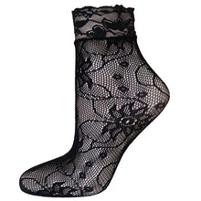 21Colors Fashion Transparent Fishnet Socks Women Lace Nylon Hollow Out Ankle Length Short Socks Ladies Calcetines De Mujer #03 SM6