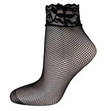 21Colors Fashion Transparent Fishnet Socks Women Lace Nylon Hollow Out Ankle Length Short Socks Ladies Calcetines De Mujer #03 SM6
