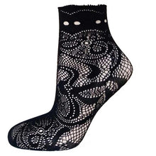 21Colors Fashion Transparent Fishnet Socks Women Lace Nylon Hollow Out Ankle Length Short Socks Ladies Calcetines De Mujer #03 SM6