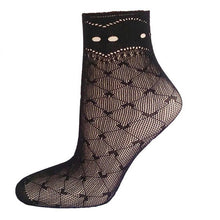 21Colors Fashion Transparent Fishnet Socks Women Lace Nylon Hollow Out Ankle Length Short Socks Ladies Calcetines De Mujer #03 SM6