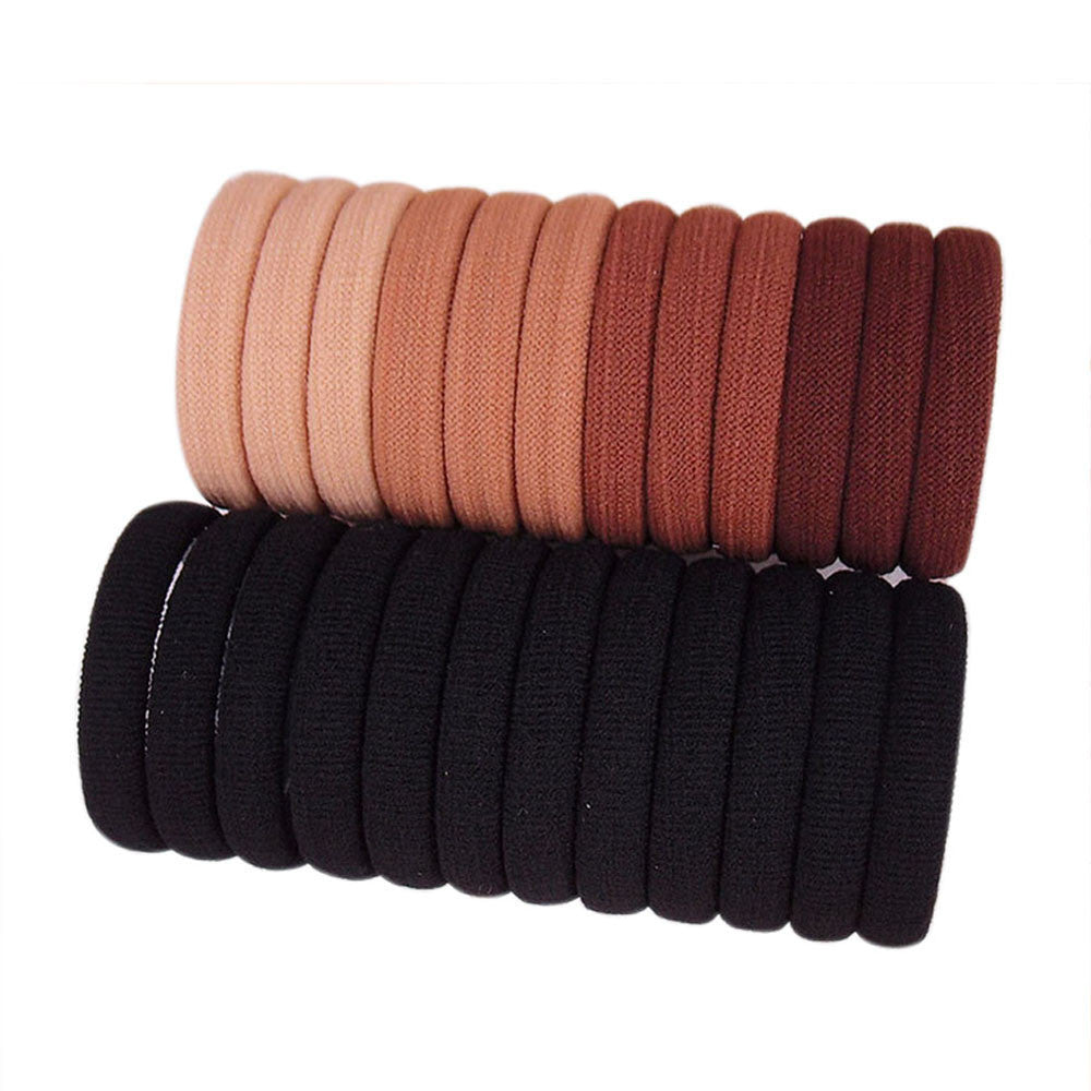 24 PCS Women Hair Band Accessory Jewelry Black&Brown Hair Rope Hair Accessories #3546 SM6