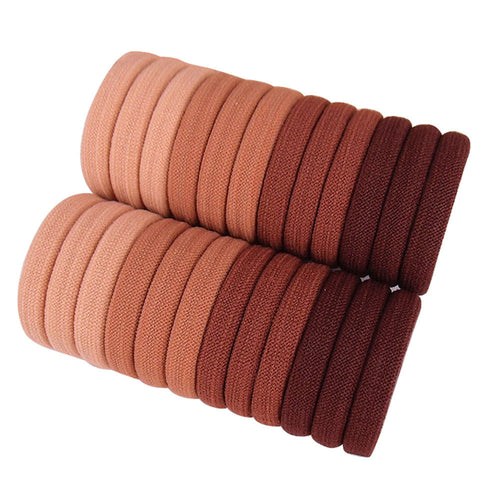 24 PCS Women Hair Band Accessory Jewelry Different Brown Hair Rope Hair Accessories #3546 SM6