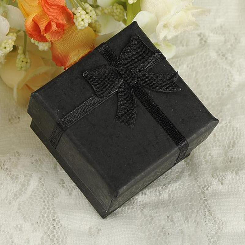 24pcss Black Square Jewelry Ring Gift Present Cardboard Case Box Display Package Holder SM6