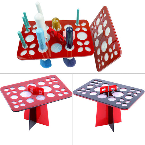26 Round Holes Air Dry Organizing Cosmetics Makeup Brushes Tower Tree Rack Holder Make Up Tools Kit SM6