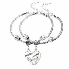 2PCS Mom Women Girl Femme Charm Statement Jewelry Mother Daughter Broken Heart Bracelet Bangle Party Gifts SM6