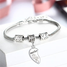 2PCS Mom Women Girl Femme Charm Statement Jewelry Mother Daughter Broken Heart Bracelet Bangle Party Gifts SM6