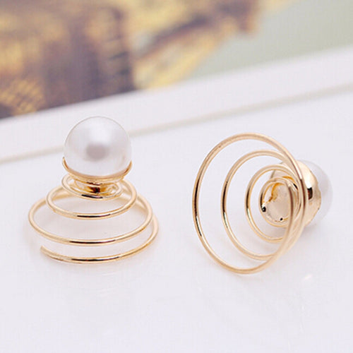 2Pcs Bridal Wedding Prom Crystal Pearl Flower Hair Pins Swirl Spiral Twist Hairpins Tiara Ornaments Bijouterie Accessories SM6