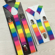 2pcss Colorful Boy Men Y-Back Suspenders Child Elastic Adjustable Clip-On Braces PY1 P18 SM6