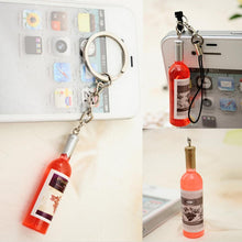 2Pcs Creative Mini Wine Bottle Keyring Key Ring Keychain For mobile phone  SM6