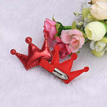 2Pcs Crown Hairpin Girls Christmas Party Princess Hair Clips Leather Cute Korean Hair Accessories Grampo De Cabelo#121 SM6