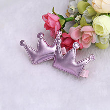 2Pcs Crown Hairpin Girls Christmas Party Princess Hair Clips Leather Cute Korean Hair Accessories Grampo De Cabelo#121 SM6