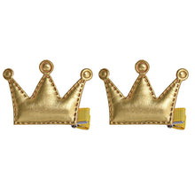 2Pcs Crown Hairpin Girls Christmas Party Princess Hair Clips Leather Cute Korean Hair Accessories Grampo De Cabelo#121 SM6