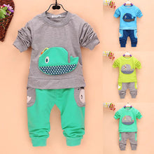 2pcss Outfits 1-4Years Kids Baby Boys Clothes Long Sleeve Whale TopsLong Pants Clothing Sets 4 Colors SM6