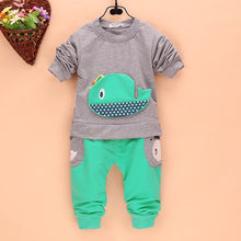 2pcss Outfits 1-4Years Kids Baby Boys Clothes Long Sleeve Whale TopsLong Pants Clothing Sets 4 Colors SM6