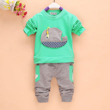 2pcss Outfits 1-4Years Kids Baby Boys Clothes Long Sleeve Whale TopsLong Pants Clothing Sets 4 Colors SM6