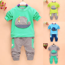 2pcss Outfits 1-4Years Kids Baby Boys Clothes Long Sleeve Whale TopsLong Pants Clothing Sets 4 Colors SM6