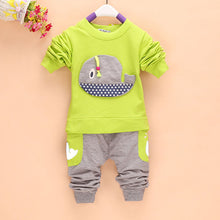 2pcss Outfits 1-4Years Kids Baby Boys Clothes Long Sleeve Whale TopsLong Pants Clothing Sets 4 Colors SM6