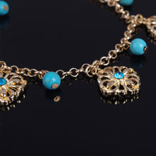 2Pcs Punk Boho Turquoise Beads Anklets Gold Plated Tassels Bracelet Womens Foot Chain Anklet Bracelet Foot Jewelry for women SM6