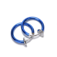 2Pcs Tongue Ring Goth Punk Clip On Fake Piercing Body Nose Lip Rings Hoop Ear Tongue Ring SM6